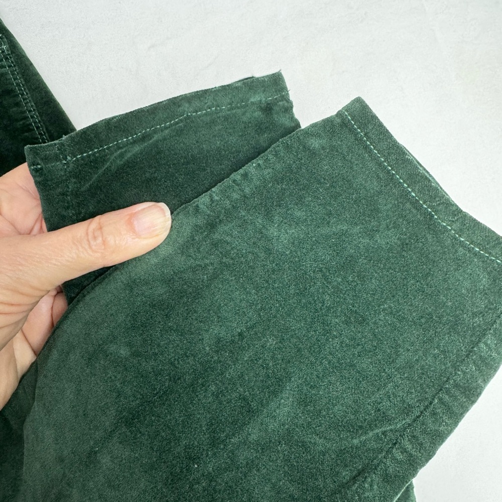 L'AGENCE Margot Green Velvet Skinny Cropped Pants - Picture 10 of 11